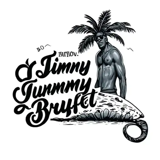 Jimmy Buffett lyrics incorporated tattoo design idea