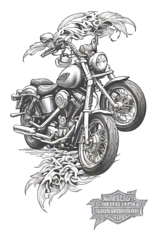 Harley Davidson motorcycle tattoo design idea