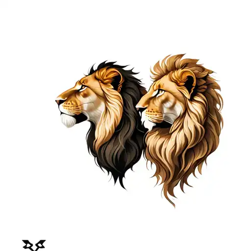 Leo and Gemini zodiac sign intertwined tattoo design idea