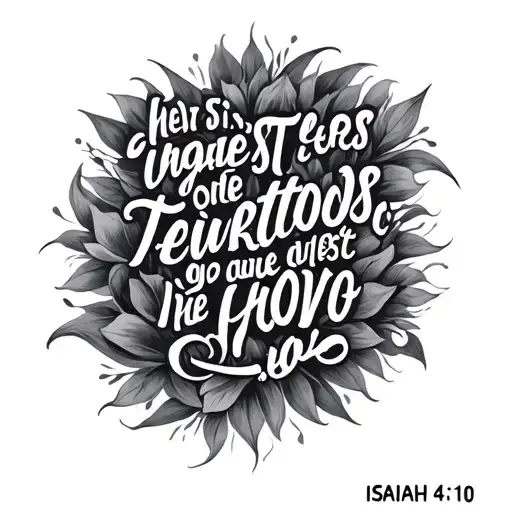Bible verse Isaiah 41:10 tattoo design idea