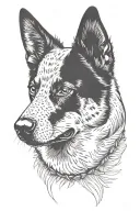 Australian Cattle Dog head tattoo design idea