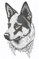 Australian Cattle Dog head tattoo design idea