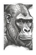 gorilla face tattoo design idea