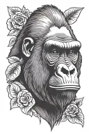 gorilla face tattoo design idea