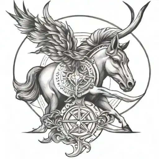 Sagittarius Taurus tattoo design idea