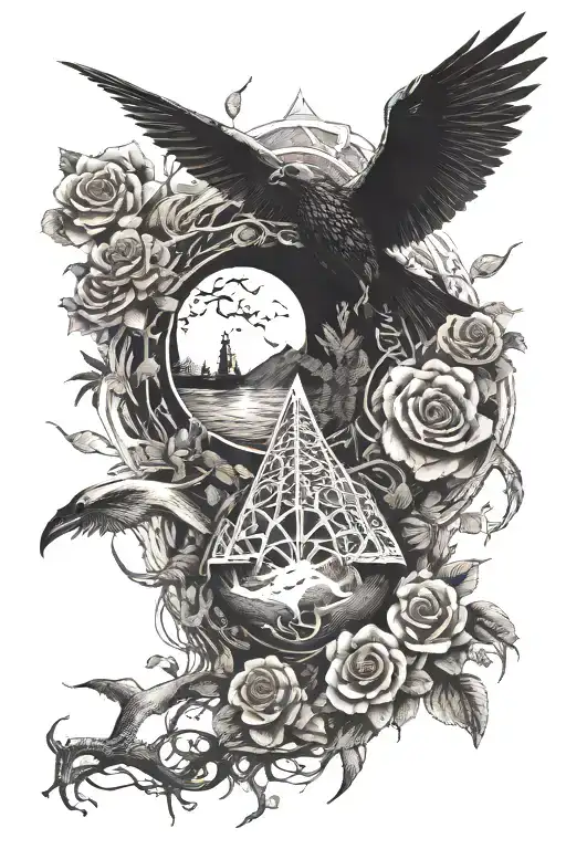pyramideyeball,dragon,roses,tree of life,waterfall,moon,whale,nasty,raven, snakes,earth,mushrooms,marijuana  tattoo design idea