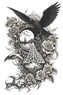pyramideyeball,dragon,roses,tree of life,waterfall,moon,whale,nasty,raven, snakes,earth,mushrooms,marijuana  tattoo design idea