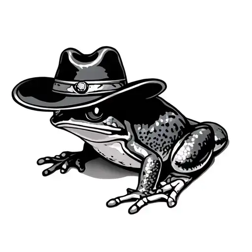 coqui frog with cowboy hat tattoo design idea