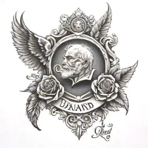 Dad Memorial tattoo design idea