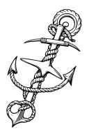 boat anchor compass rope shark  tattoo design idea
