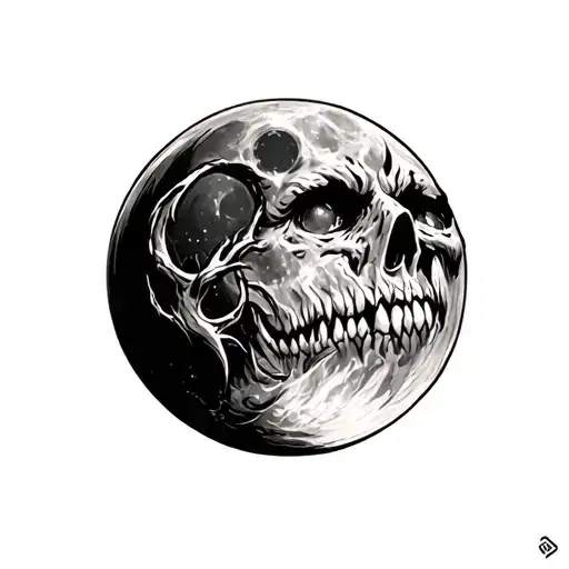 Evil Moon tattoo design idea