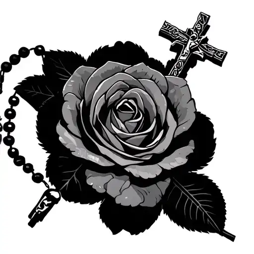 rosary cry now laugh later tattoo design idea