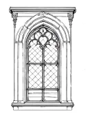 gothic window Nostalgic vibe Outside tattoo design idea