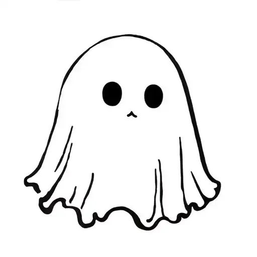 Since childhood fanathy in the horrors, especially the chorror games, a little cute dad is needed, a ghost is some kind tattoo design idea