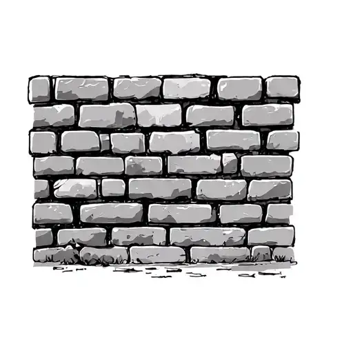 brick wall tattoo design idea