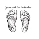 2 daughters footprint each shoulder blade center "you are worth far more than rubies" tattoo design idea