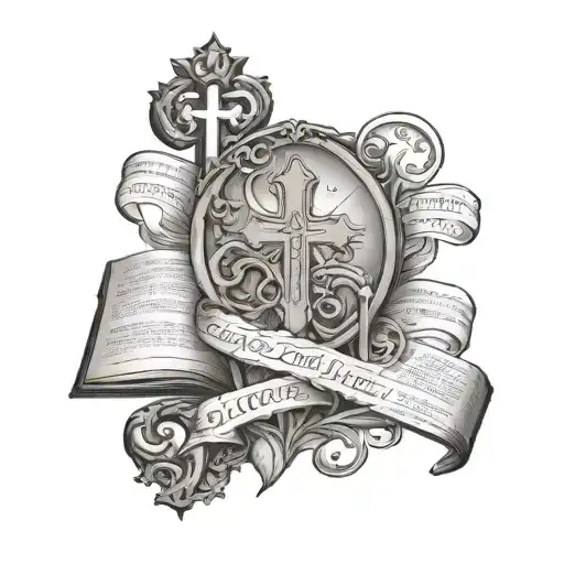 Lord's Prayer written tattoo design idea