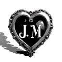 J M initials inside a heart shaped locket tattoo design idea