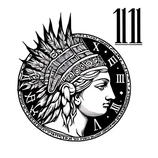 astrological symbol of goddess Hera with Roman numerals 11/05/25 tattoo design idea