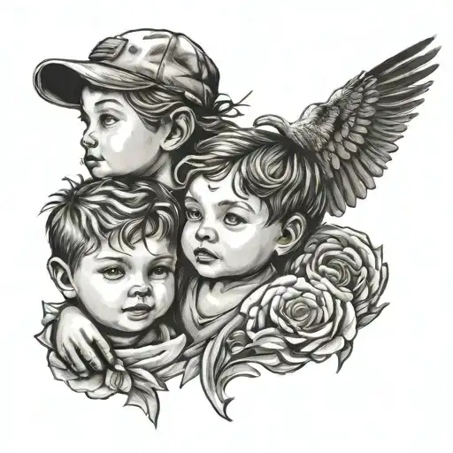 Grandchildren tattoo design idea