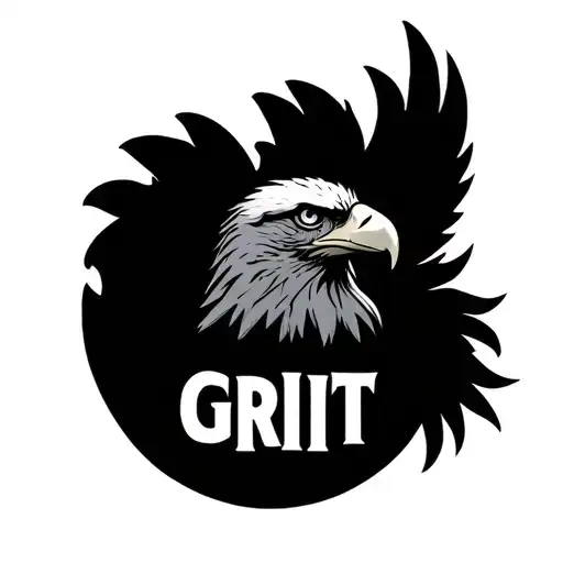 I need to creat a tattoo with the word Grit and eagle tattoo design idea