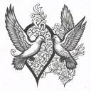 3 doves one heart tattoo design idea