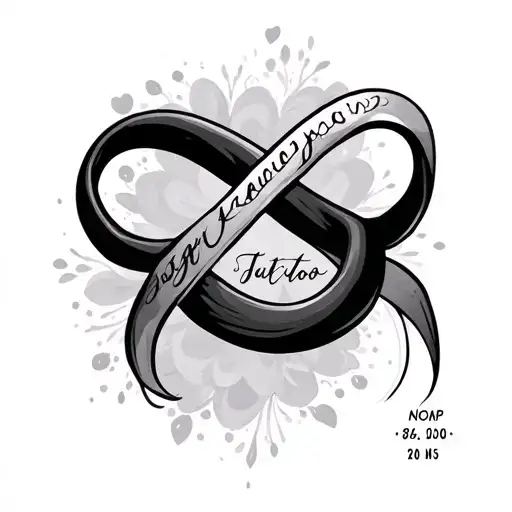 infinity tattoo on wrist with child's date of birth tattoo design idea