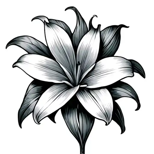 asiatic lily flower symmetrical tattoo design idea