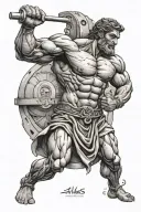 Atlas greek god lifting weights tattoo design idea