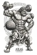 Atlas greek god lifting weights tattoo design idea