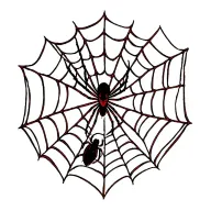 spiderweb and blackwidow spider weaving a web tattoo design idea