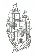 medieval castle tattoo design idea