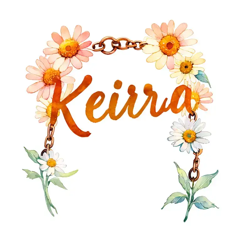 "Keira " Daisy chain bracelet tattoo design idea