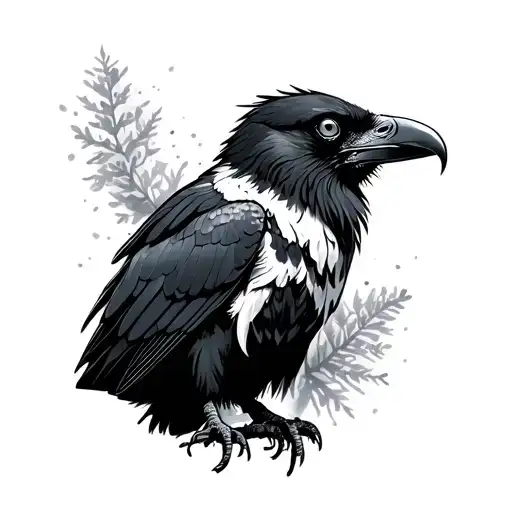 nordic raven wrapped in plaster tattoo design idea