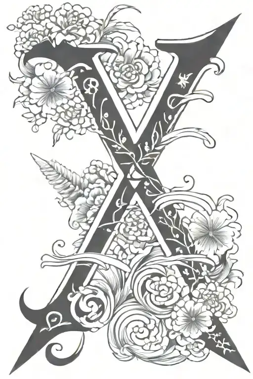 Letter X tattoo design idea