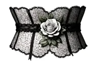garter belt with rose  tattoo design idea