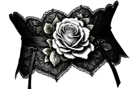 garter belt with rose  tattoo design idea