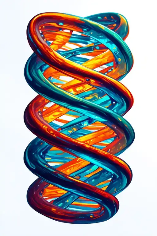 Dna helix with waves forming the shape tattoo design idea
