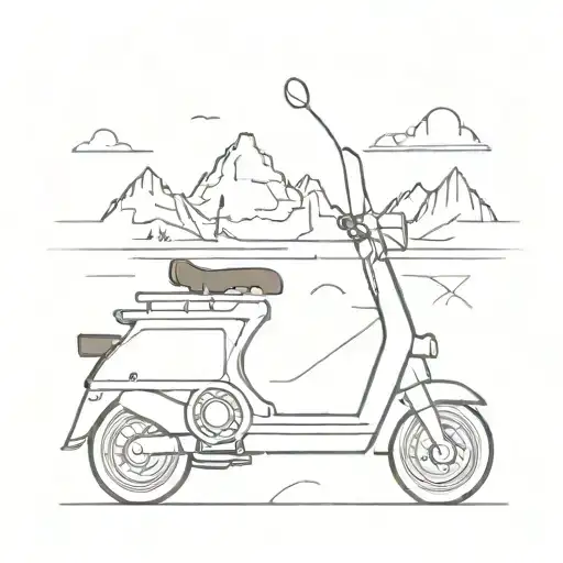 stunt scooter adventure travel tattoo design idea