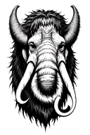 mammoth head emerging tattoo design idea