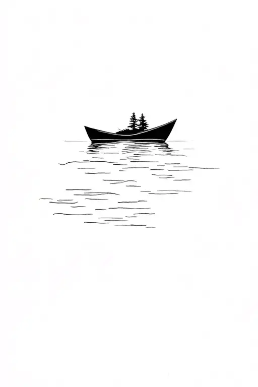 Nature and Paper boat tattoo design idea