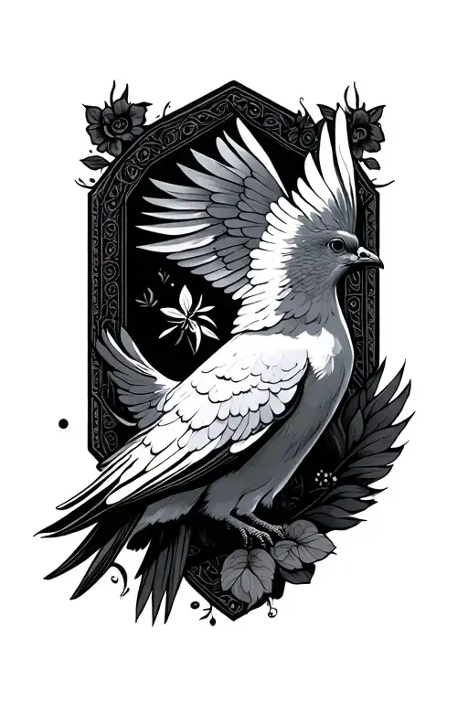 dove of peace tattoo design idea