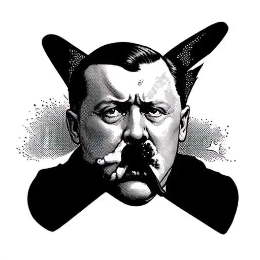 Hitler snorting cocaine banging hookers tattoo design idea