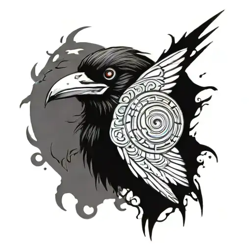 crow with a sharingan eye from Naruto inspired tattoo featuring tattoo design idea