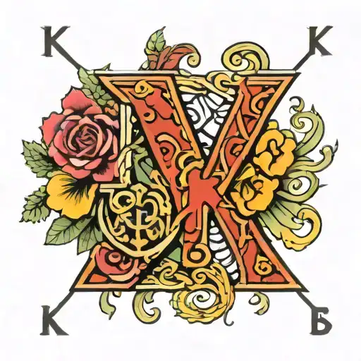 initials K J E tattoo design idea