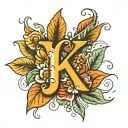 initials K J E tattoo design idea