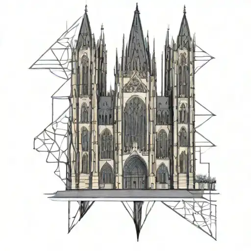 gotic castle Kölner Dom Gothic style tattoo design idea