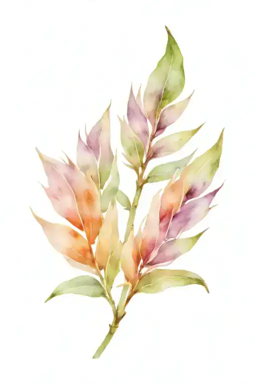 White sage leaves tattoo design idea