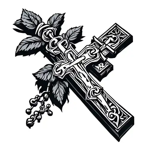 cyber sigilism rosary tattoo design idea