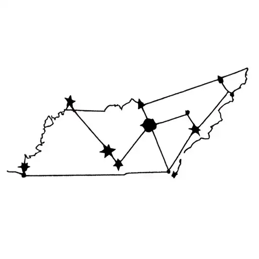 Tennessee tri star constellation tattoo design idea